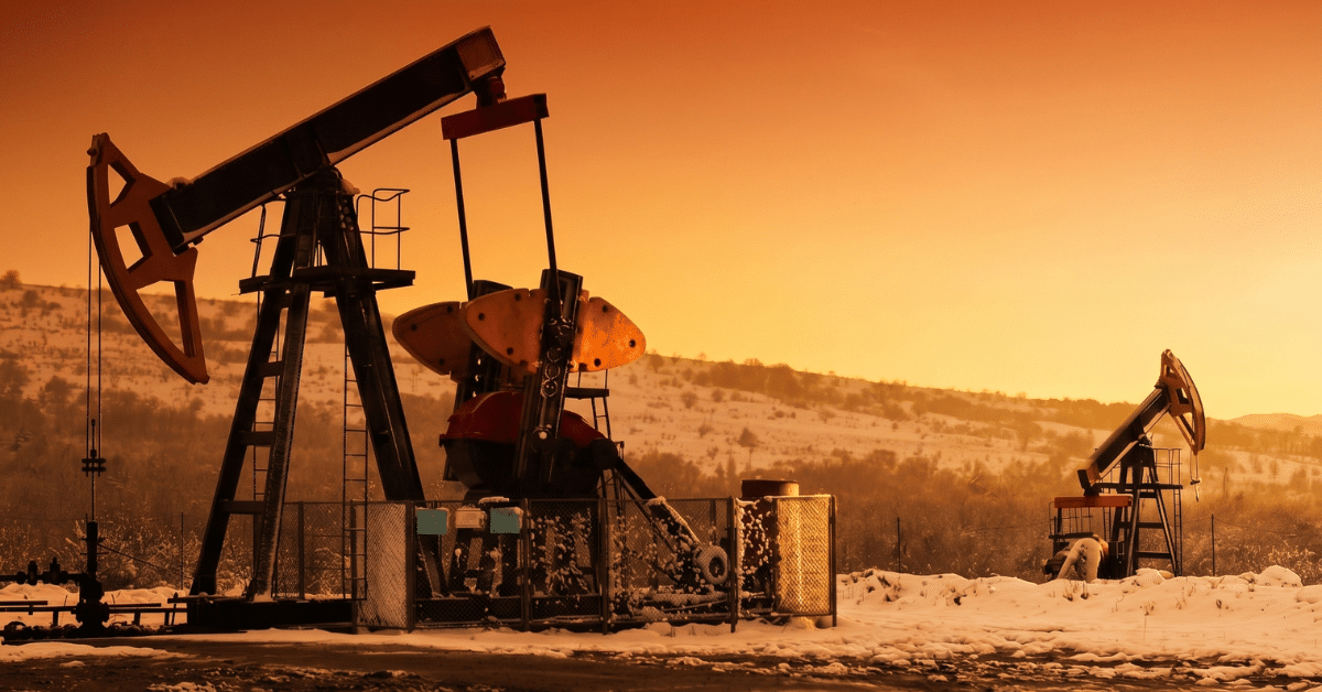 Oil wells in winter